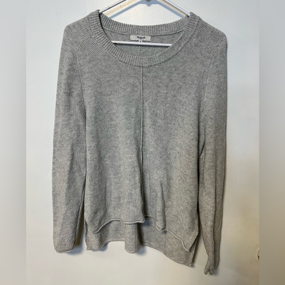 Madewell 1937 Waffle knit split hem sweater